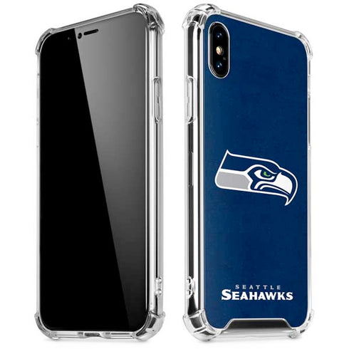 NFL Seattle Seahawks Distressed iPhone XS Max Clear Case